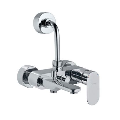 Ocean 3in1 Single Lever Wall Mixer with Hand Shower Provision for Hot and  Cold Water/Chrome Finish/Brass Material