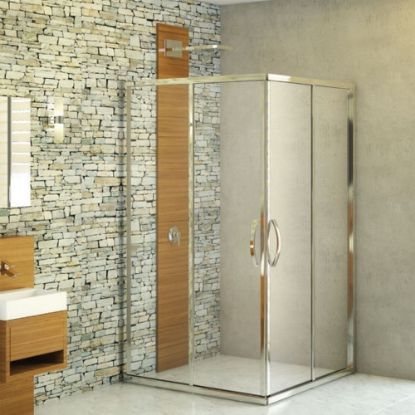 Picture of Enna Corner Entry Shower Enclosure With Door Sliding To Both
