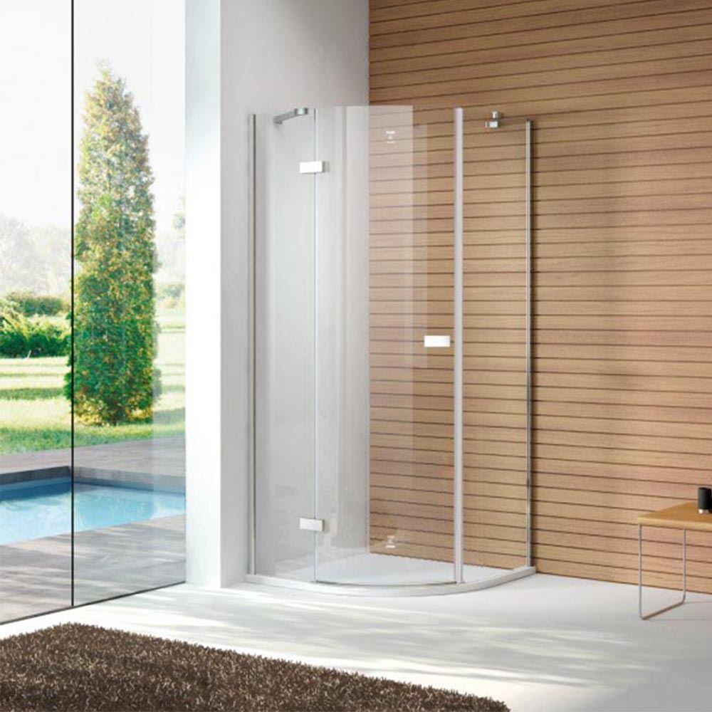 Mica Corner Entry Curved Shower Enclosure With Openable Door In Between