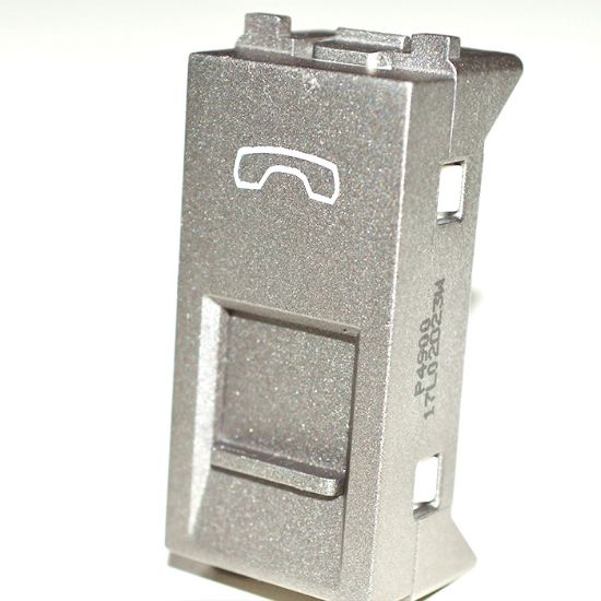 Picture of PLATIA Telephone Socket Single Shutter RJ11 - 1M - Silver Grey
