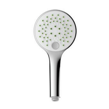 Picture of 3 Flow Hand Shower Body In Chrome, Faceplate In White, Nozzle In Green 120X251 mm