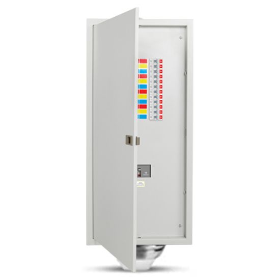 Picture of HAVELLS: 4 Way Load Line Double Door Distribution Board TPN Without MCCB