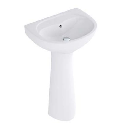 Picture of Hindware: Wall Basin Cleo With Pedestal: Ivory