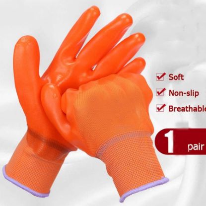 Picture of Rubber Coated Gloves: Orange