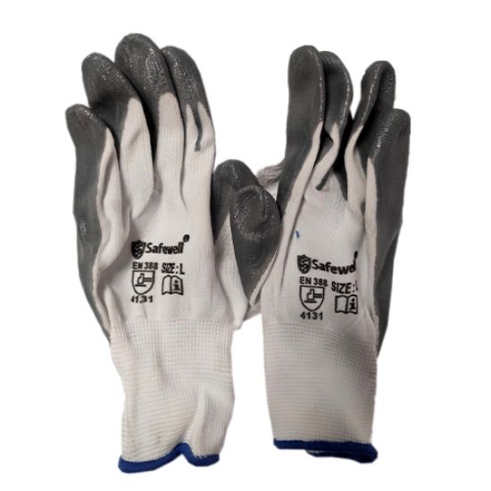 Picture of Safewell: Nitrile Coated Hand Gloves: Size-L