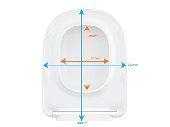 Picture of Trace Sq Quiet Close UF Toilet Slim Seat Cover: White