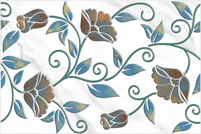 Picture of Kajaria: Ceramics Digital Glossy Solitaire Floral Highlighter: 30x45cm