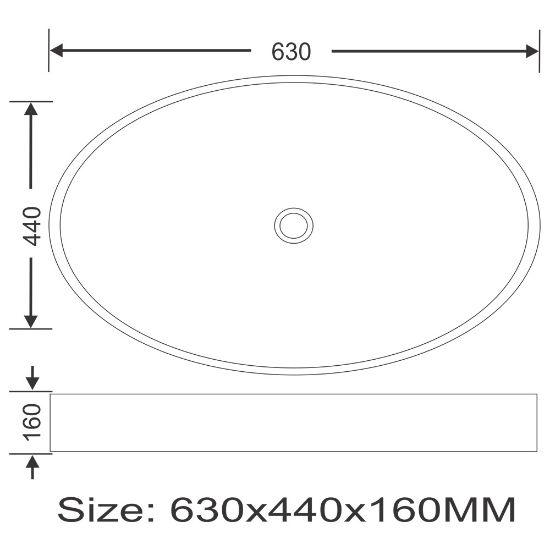 Picture of TOYO: Art Basin 60X40X16CM: Black Line