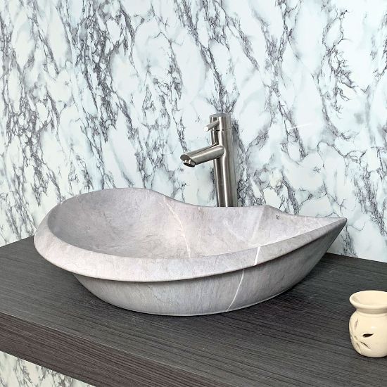 Picture of TOYO: Art Basin 67X47X14CM: Light Grey Marble Matt