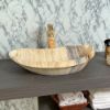 Picture of TOYO: Art Basin 67X47X14CM: Brown & Yellow Onyx Glossy