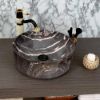 Picture of TOYO: Art Basin 405X405X145MM: Black Marble Glossy