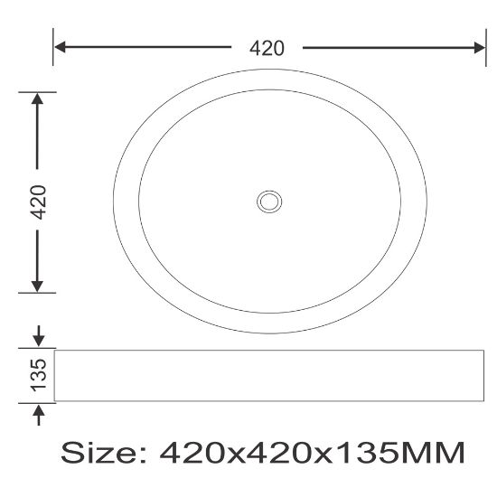 Picture of TOYO: Art Basin 420X420X135MM: Rainbow