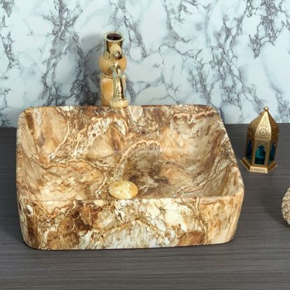 Picture of TOYO: Art Basin 480X370X130MM: Brown Marble Matt