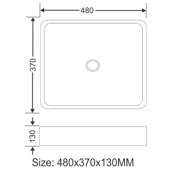 Picture of TOYO: Art Basin 480X370X130MM: Brown Marble Matt