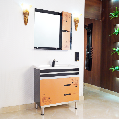 Picture of TOYO: Bathroom Vanity 810X470MM: Black & Safron