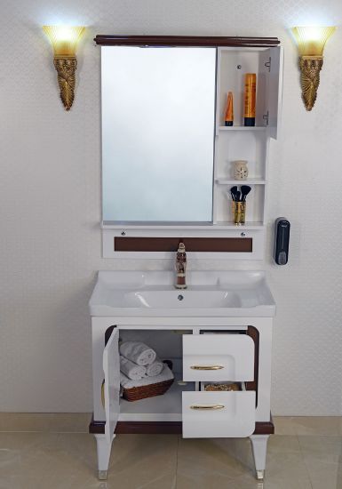 Picture of TOYO: Bathroom Vanity 810X470MM: White & Copper