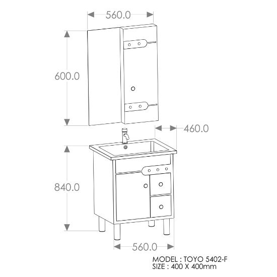 Picture of TOYO: Bathroom Vanity 610X460MM: Red & Black