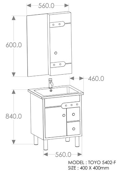 Picture of TOYO: Bathroom Vanity 610X460MM: White & Blue