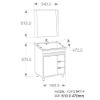 Picture of TOYO: Bathroom Vanity 610X470MM: Black & Saffron