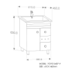 Picture of TOYO: Bathroom Vanity 610X460MM: Brown Texture