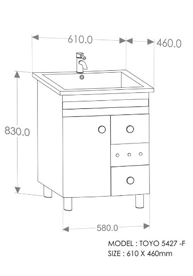 Picture of TOYO: Bathroom Vanity 610X460MM: Red Texture