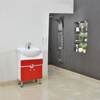 Picture of TOYO: Bathroom Vanity 560X430MM: White & Red