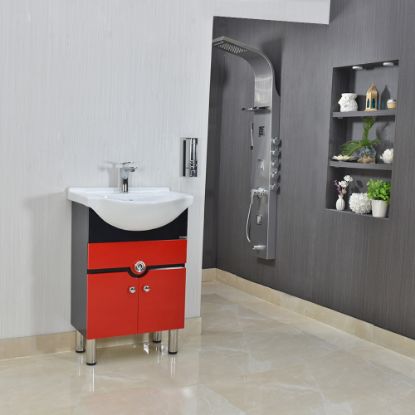 Picture of TOYO: Bathroom Vanity 560X430MM: Black & Red